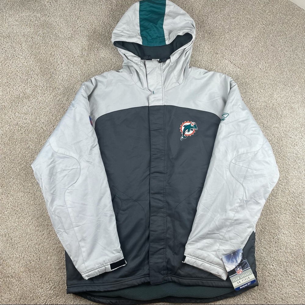 Y2K Miami dolphins Reebok NFL embroidered coat